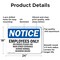 Signmission Employees Only Deliveries Please Use Main OSHA Notice Sign, Aluminum, 24in W x 18in L, 2PK OS-2PACK-NS-A-1824-L-11995 - alternate 7